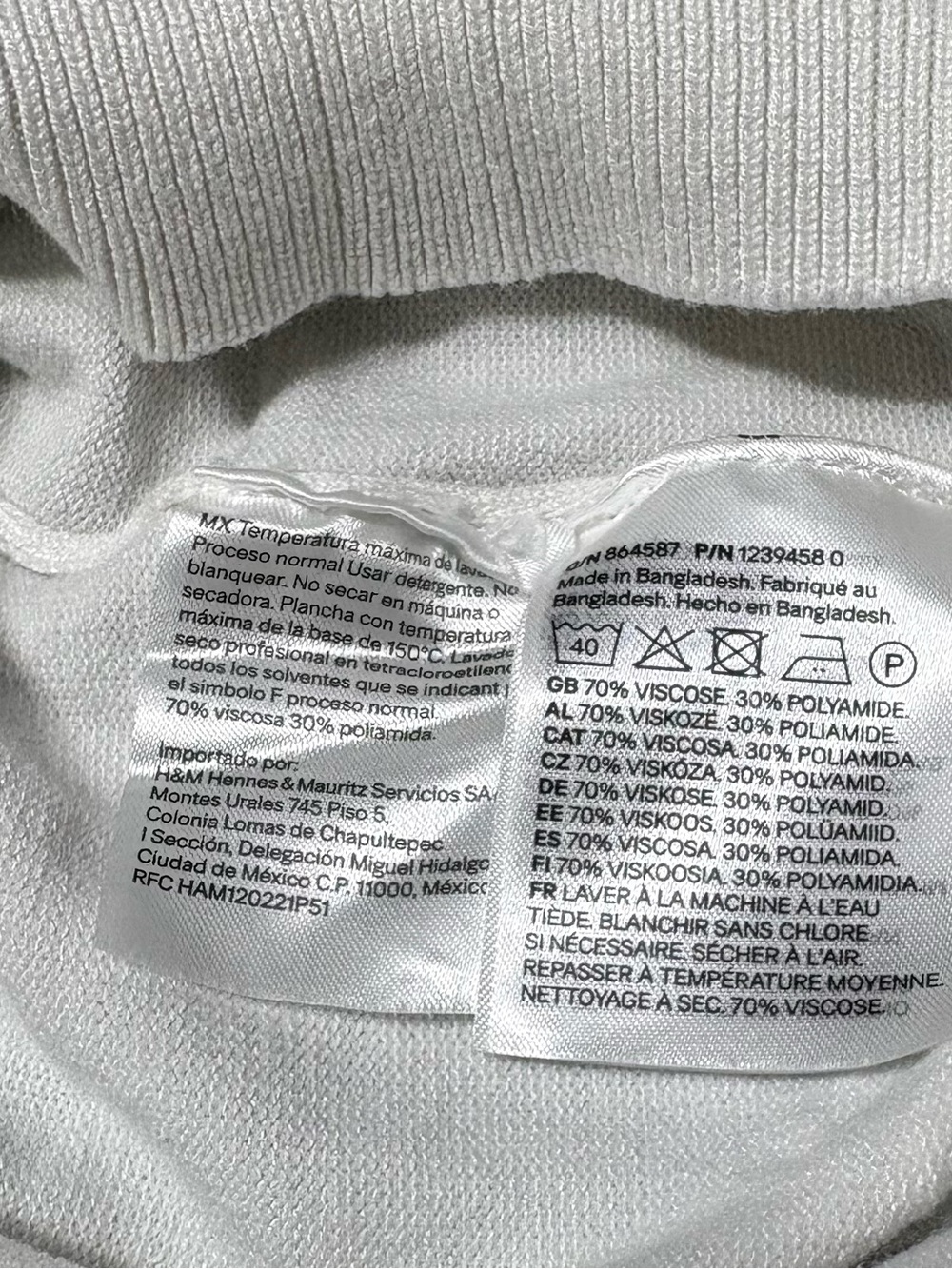 H&M White Fine Knit Crewneck Sweater Women's Size M Long Sleeve - Picture 4 of 8